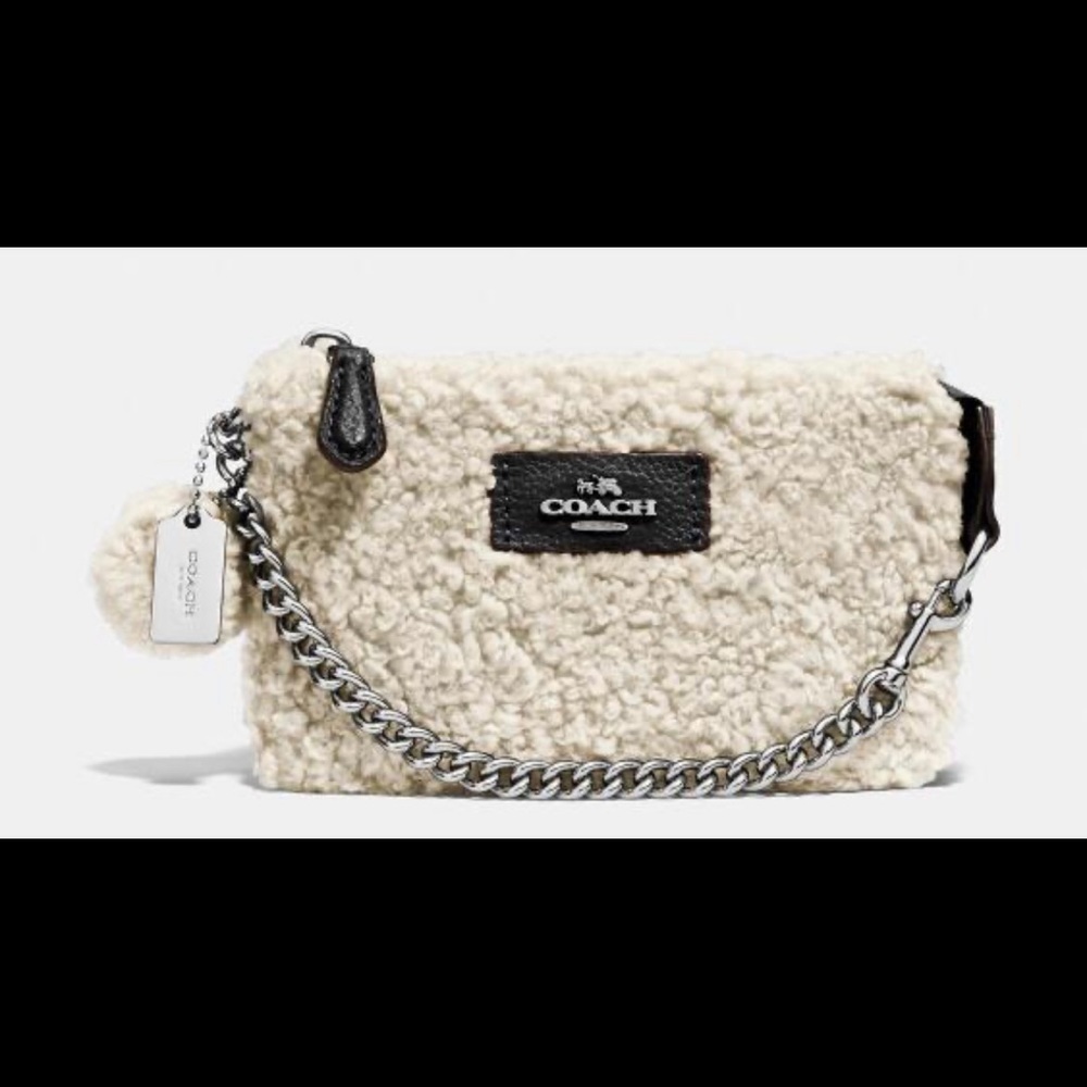 COACH NOLITA SHEARLING WRISTLET NWOT